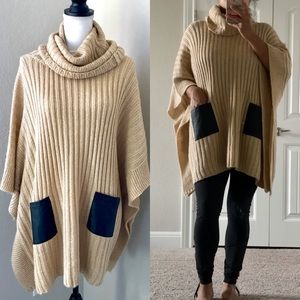 SOLD. NASTY GAL turtleneck tunic w/faux leather pocket SOLD